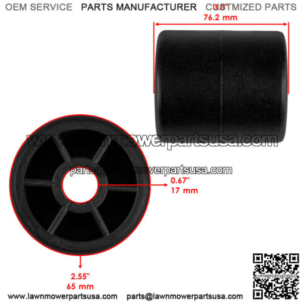 3" Deck Roller Fits John Deere 2148HV 2254HV 2354HV 2554HV FD671D FD750D M113955 - Image 2