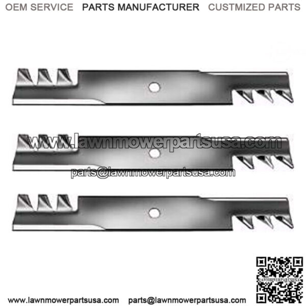3 Pack HD Mulching Toothed Blades 48" Fits Toro 117-7277-03 107-3192-03 ZX4800