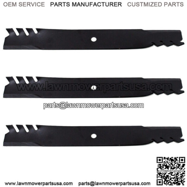 3 Pack HD Mulching Toothed Blades 48" Fits Toro 117-7277-03 107-3192-03 ZX4800 - Image 2