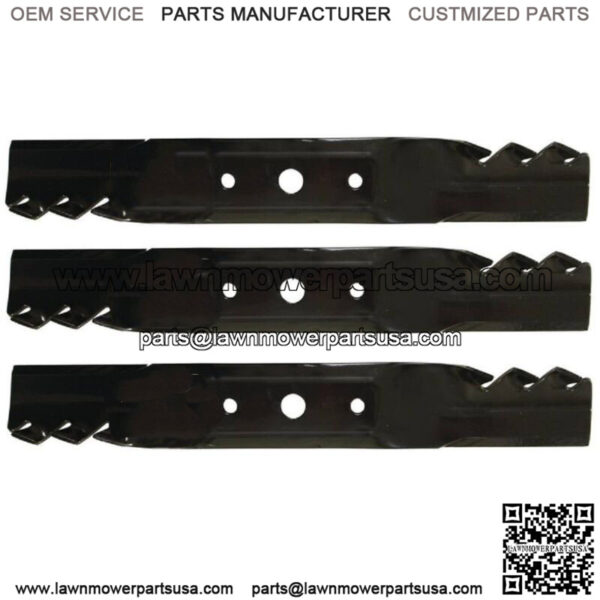 3 Silver Streak Toothed Blades Fit John Deere GX20250 L120 L130 48" Deck