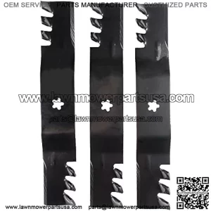 561738XB 3 Blade Commercial Mulching Set for 54" Cut Craftsman, Husqvarna, Poulan s 532187255, 187254, 187255, 187256, Replaces OEM no. 32187255, 532187256, Black