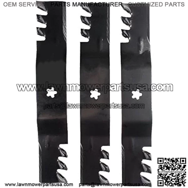 561738XB 3 Blade Commercial Mulching Set for 54" Cut Craftsman, Husqvarna, Poulan s 532187255, 187254, 187255, 187256, Replaces OEM no. 32187255, 532187256, Black