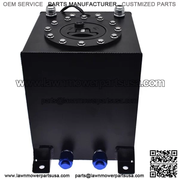 BLACK 2.5 GALLON DRIFTING FUEL CELL GAS TANK+LEVEL SENDER COATED ALUMINUM RACING