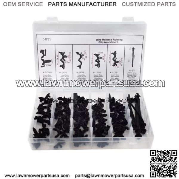 54Pcs Car Body Wiring Harness Fastener Routing Clips Convoluted Assortment Parts (For: Ford F-150)