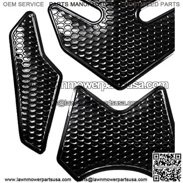 3D 4-Piece Customize Fuel Tank Pad Decal / Sticker Perforated Black w/Black Trim - Image 3