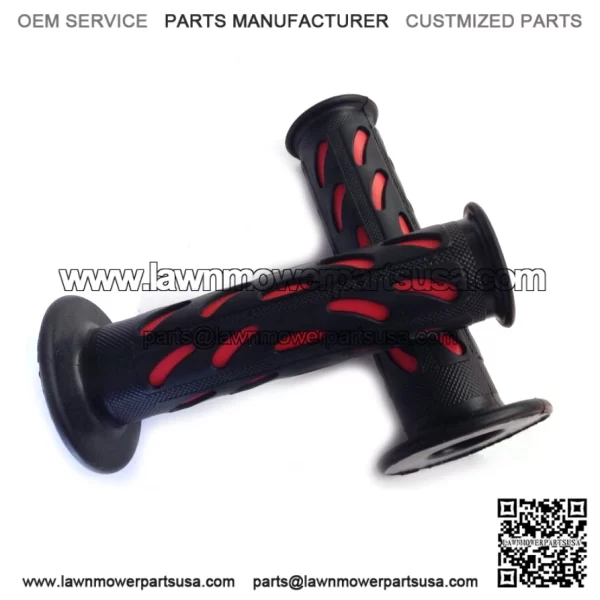 Black Rubber Hand Grips Handlebar For ATV Polaris Arctic Cat Suzuki 22mm 7/8" - Image 2